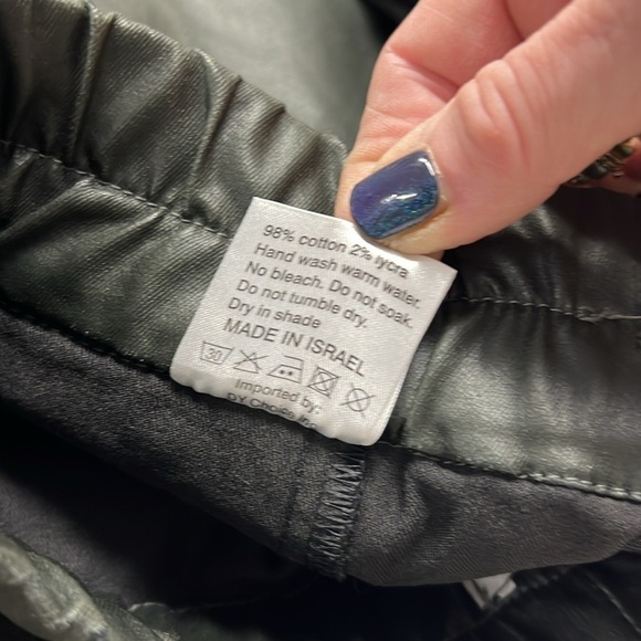 Flog Deep Green Faux Leather Pull On Pants - Picture 8 of 8